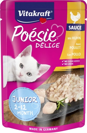 Vitakraft Poésie Délice Junior Chicken szószos eledel macskáknak alutasakban