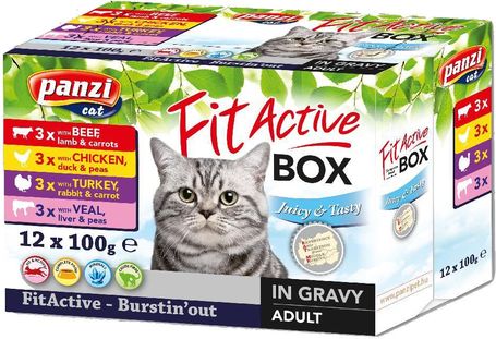 FitActive Fit-a-Box alutasakos eledel macskáknak vegyes ízekben - Multipack