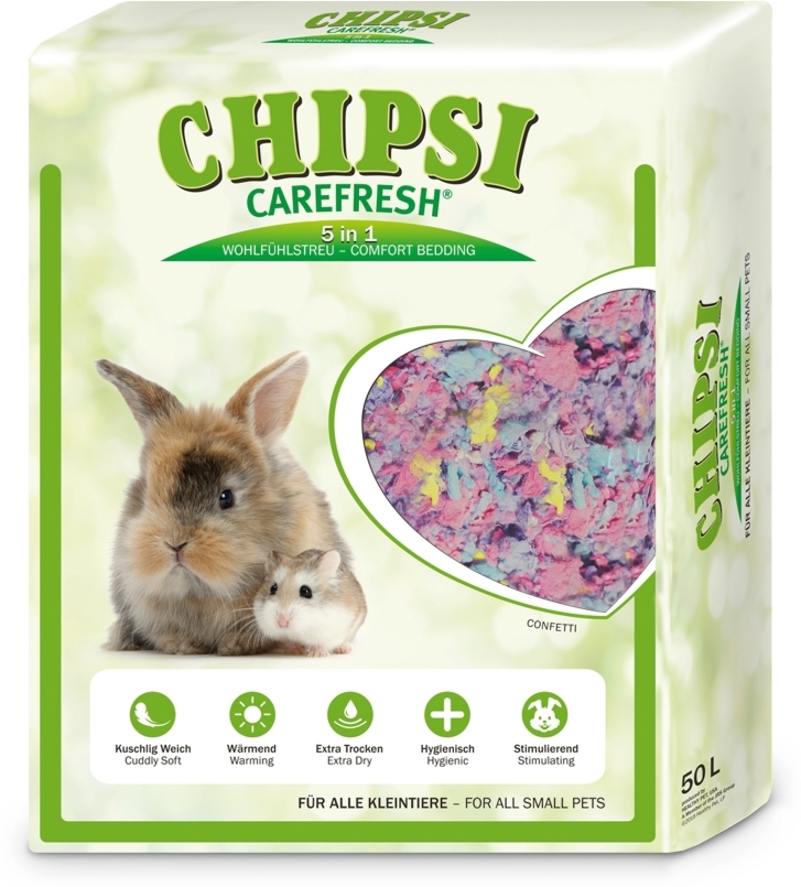 Chipsi Carefresh Confetti aşternut din hârtie de diferite culori pentru rozătoare - zoom