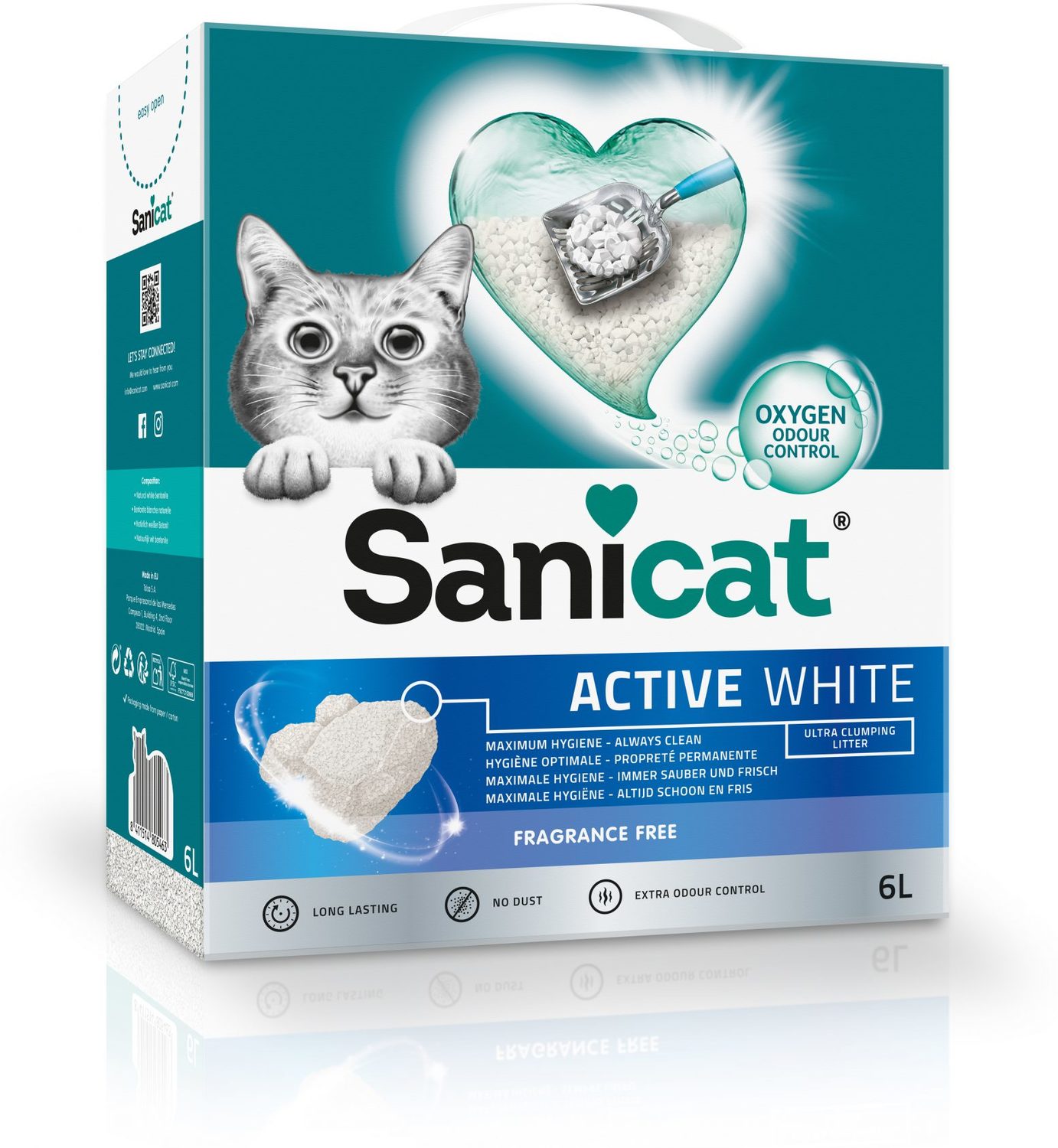 Sanicat Active White nisip alb aglomerant pentru pisici