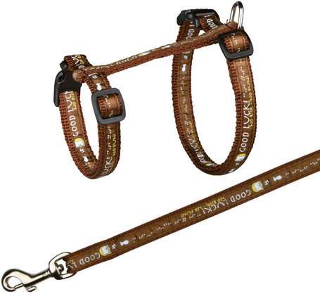 Trixie cica, sajt és egérmintás hám és póráz nagytestű macskának - duplikált