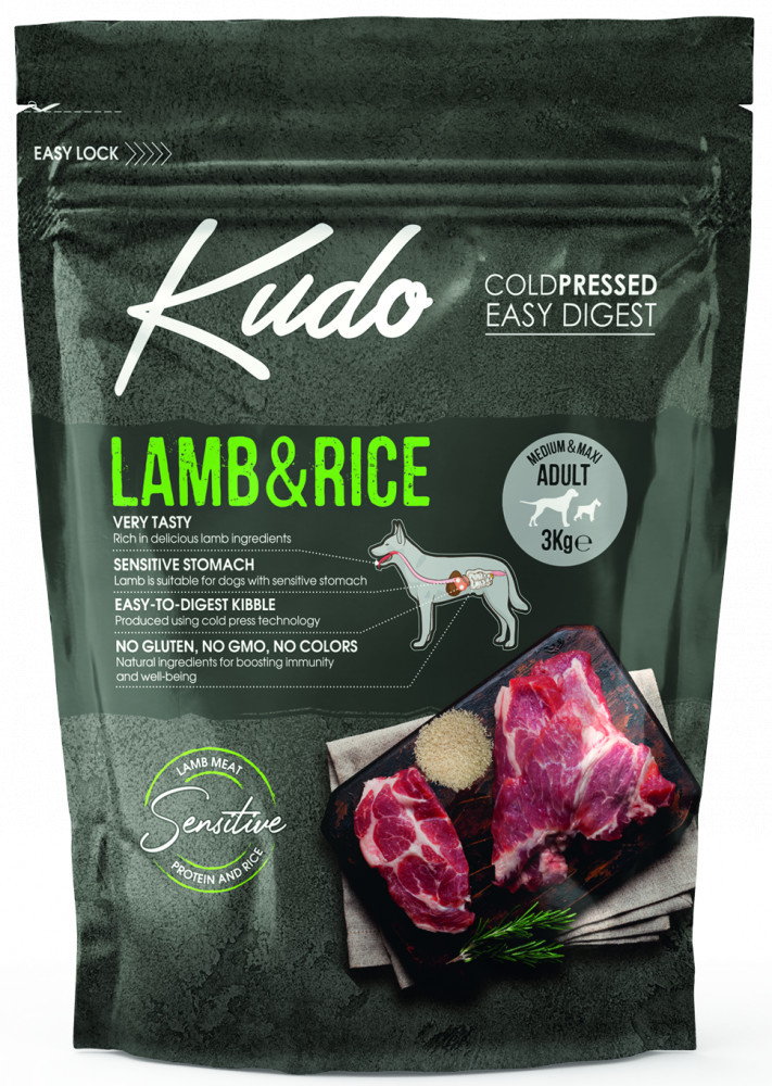 Kudo Adult Medium & Maxi Lamb & Rice - Hrană câini talie medie și mare - zoom