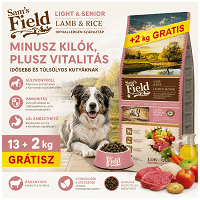 Minusz kilók, plusz vitalitás: Sam’s Field Light & Senior báránnyal és rizssel - Most 13 + 2 kg grátisz!