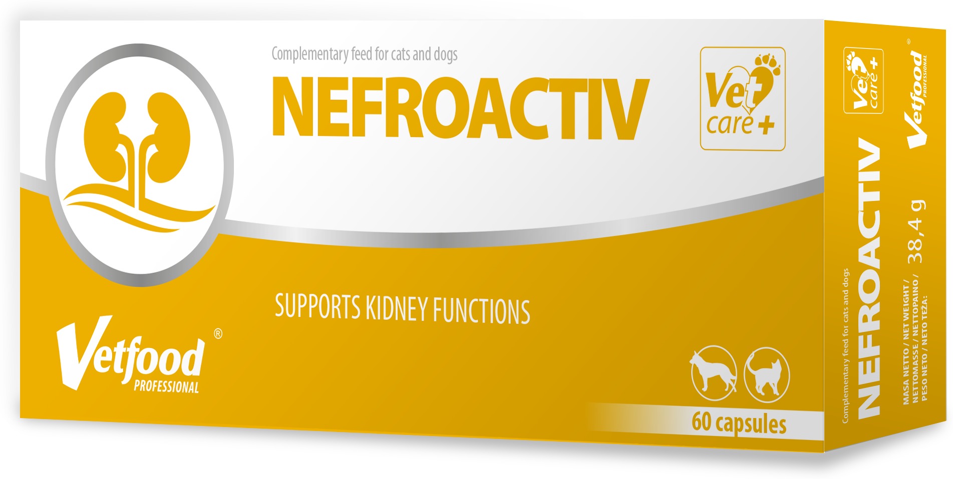 VetFood Nefroactiv - Capsule de susținere a funcției renale pentru câini și pisici - zoom