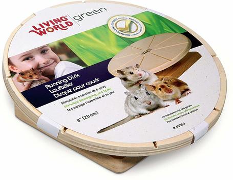 Living World környezetbarát fa futókorong hörcsögök, egerek, futóegerek részére