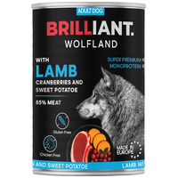 Brilliant Wolfland Monoprotein bárány & vörösáfonya‑édesburgonya nedves kutyaeledel Brilliant Wolfland Monoprotein bárány & vörösáfonya‑édesburgonya nedves kutyaeledel