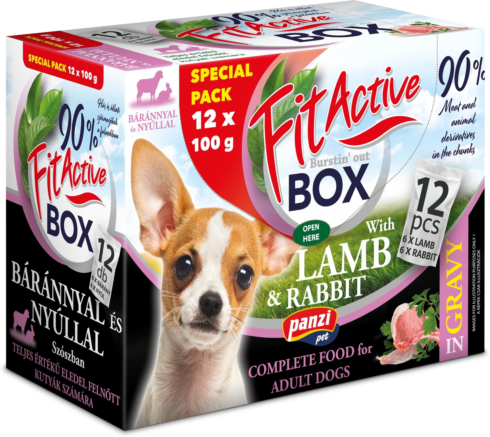 FitActive Fit-a-Box hrană umedă pentru câini în aromă de miel și iepure