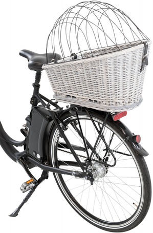 Trixie szürke fonott szállítókosár kerékpárra