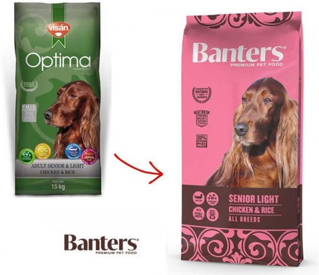 Visán Optima / Banters Dog Senior & Light energiacsökkentett táp idős kutyáknak
