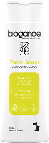 Biogance Terrier Secret shampoo | Drótszőrű kutyák fürdetéséhez | Lime és zsálya kivonattal