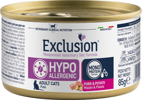 Exclusion Cat Hypoallergenic Pork & Potato konzerv