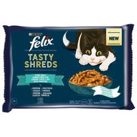 Felix Shreds halas válogatás - Lazacos és tonhalas tépett falatok szószban macskáknak - Multipack Felix Shreds halas válogatás - Lazacos és tonhalas tépett falatok szószban macskáknak - Multipack