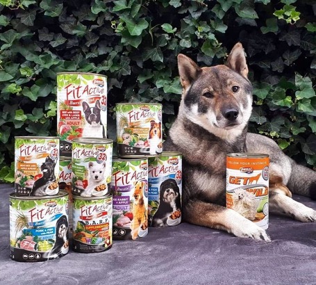 FitActive Dog Junior libás és nyulas konzerv