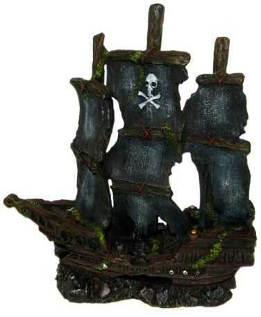 Kalózhajó roncs műgyanta akvárium dekor